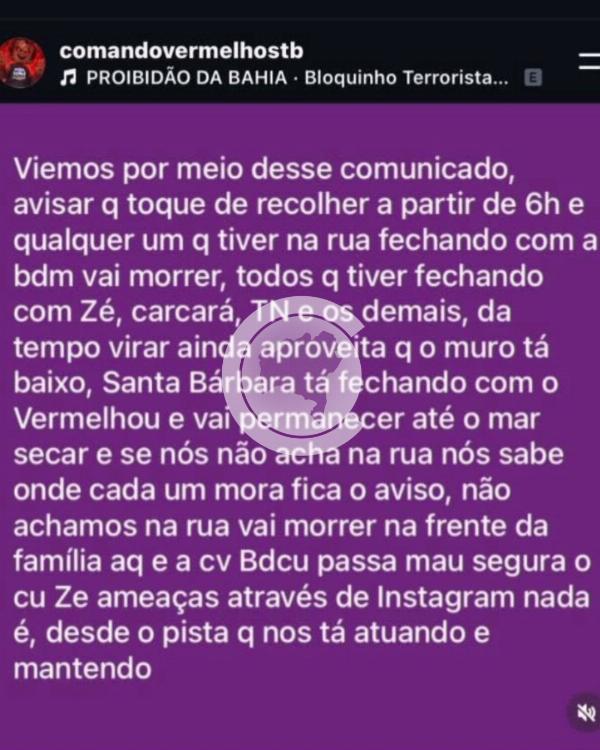 Polícia Civil prende dupla suspeita de tráfico e de anunciar "toque de recolher" em Santa Bárbara
