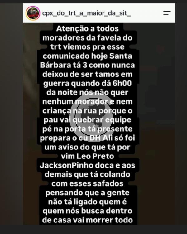 Polícia Civil prende dupla suspeita de tráfico e de anunciar "toque de recolher" em Santa Bárbara