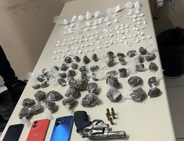 Suspeito é preso com arma e drogas durante ação da PM na zona rural de Lamarão