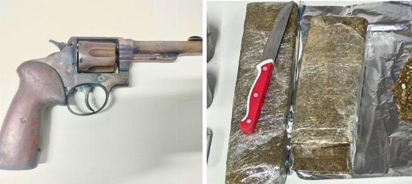 Dupla é presa com arma e 1,6 kg de maconha em Cansanção
