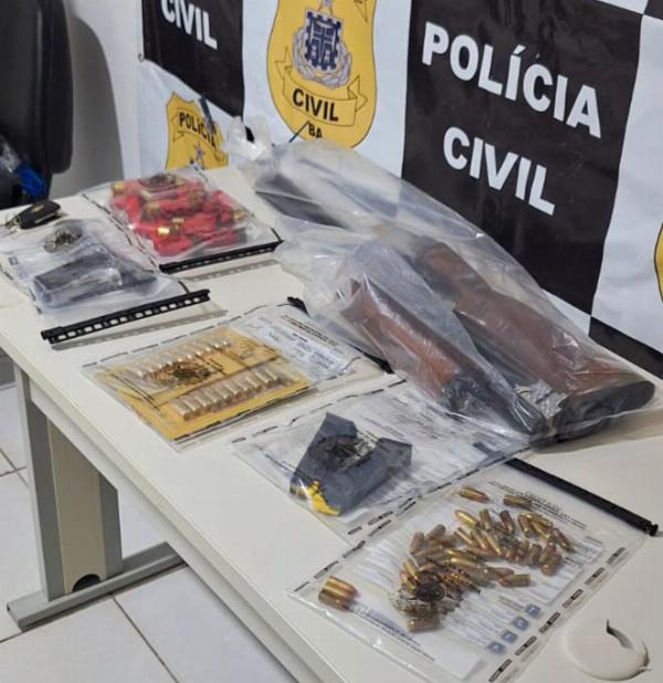 Polícia Civil apreende armas em operação contra investigados por violência doméstica em Serrinha