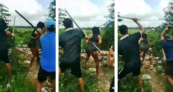 Vídeo mostra grupo espancando mulher em Serrinha