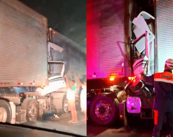 Motorista morre após colisão entre duas carretas no município de Tanquinho