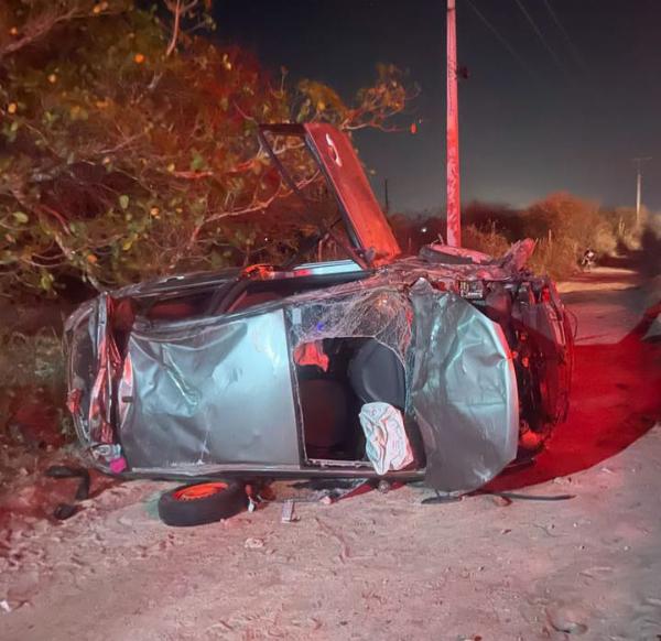Casal fica ferido após capotamento entre Santaluz e Valente