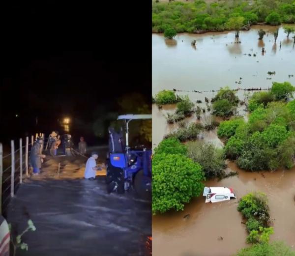 Chuvas provocam rompimento de barragem, deixam comunidade isolada e suspendem aulas em Queimadas