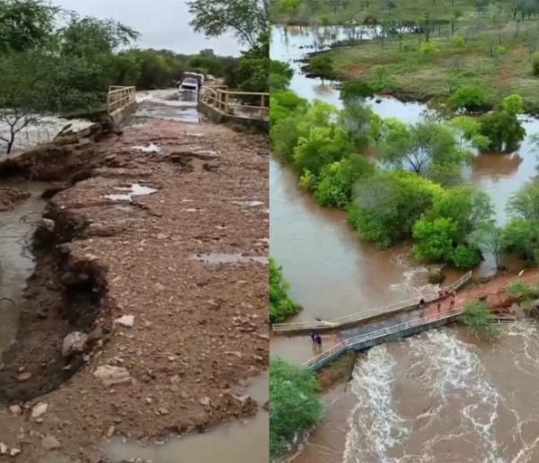 Chuvas provocam rompimento de barragem, deixam comunidade isolada e suspendem aulas em Queimadas