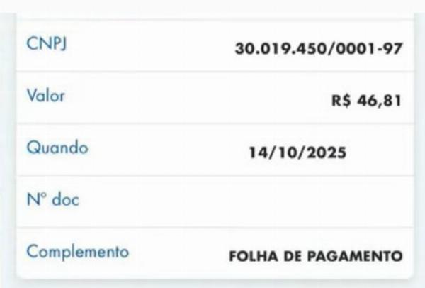 Prefeitura de Cícero Dantas paga R$ 46 de salário a servidor e gera revolta