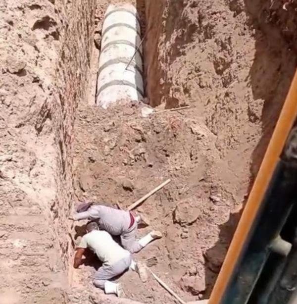 Operário fica soterrado enquanto trabalhava em obra de drenagem em Conceição do Jacuípe
