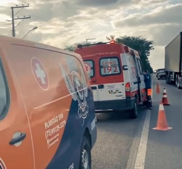 Motociclista fica em estado grave após acidente na BA-120