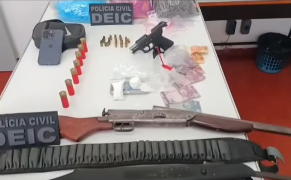 Operação da Polícia Civil em Anguera e Serra Preta apreende armas, drogas e munições