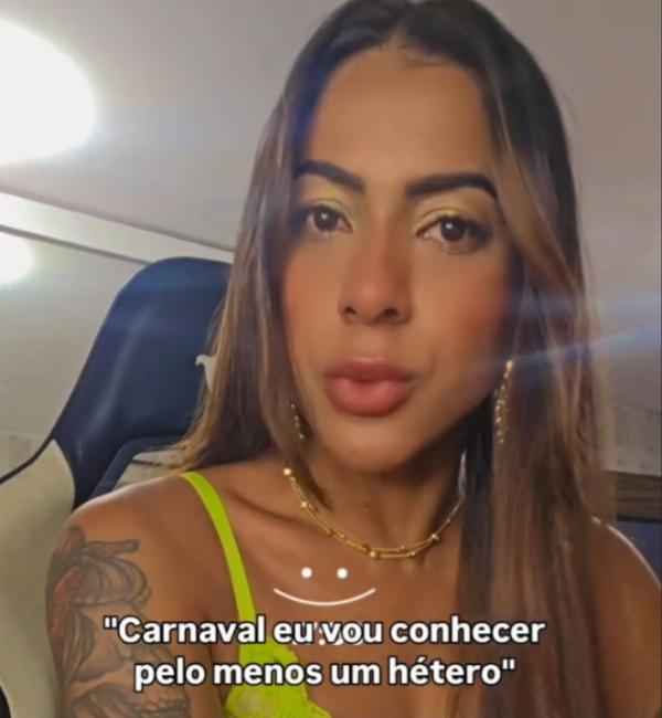 Influenciadora diz que “não tem mais hétero” no Carnaval e vídeo repercute nas redes