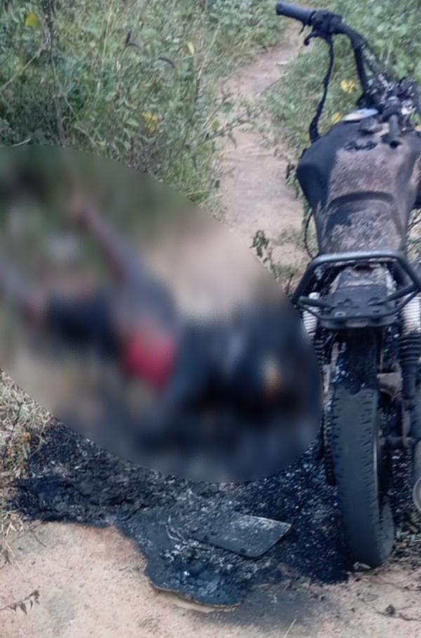 Corpo carbonizado é encontrado ao lado de moto em Ipirá