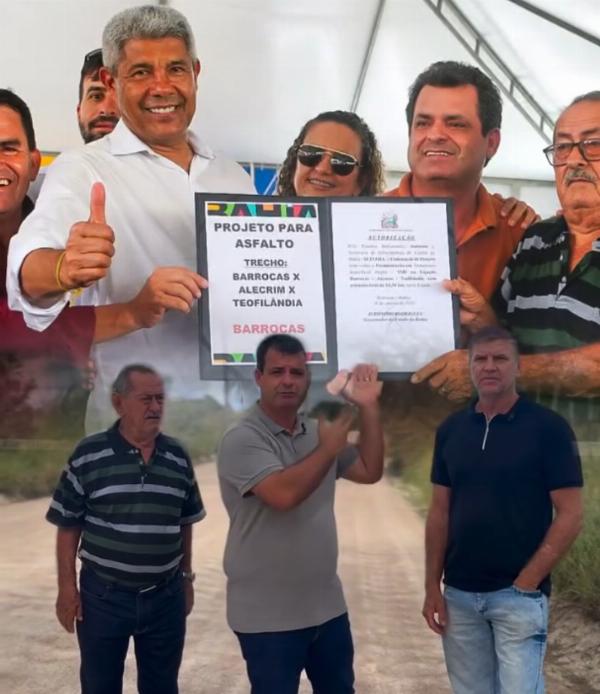 Vereadores cobram promessa de asfalto entre Barrocas e Teofilândia feita por Jerônimo Rodrigues