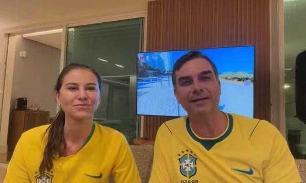 É dia do Brasil, ninguém me aborrece, diz Flávio após vídeo de Michelle