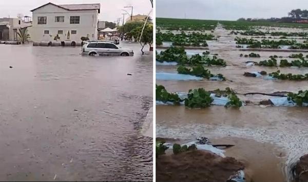 Temporal alaga ruas e plantações em Cipó e Ribeira do Amparo