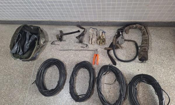 PM impede furto de cabos elétricos em Nova Soure e apreende materiais utilizados no crime