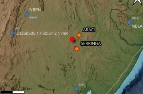 Terra treme em Serrinha: abalo de 2,1 é detectado por laboratório da UFRN